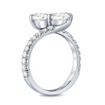 Gold 2ct TDW Round-Cut Diamond 4-Prong, 2-Stone Engagement RIng - Handcrafted By Name My Rings™