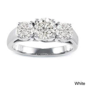 Gold 2ct TDW Round Diamond 3-stone Engagement Ring - Handcrafted By Name My Rings™