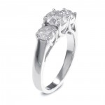 Gold 2ct TDW Round Diamond 3-stone Engagement Ring - Handcrafted By Name My Rings™