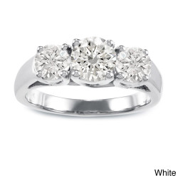 Gold 2ct TDW Round Diamond 3-stone Engagement Ring - Handcrafted By Name My Rings™