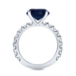 Gold 3/4ct Blue Sapphire and 1ct TDW Diamond Engagement Ring - Handcrafted By Name My Rings™