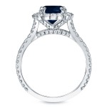 Gold 3/4ct Blue Sapphire and 3/4ct TDW Round Diamonds Engagement Ring - Handcrafted By Name My Rings™