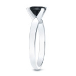 Gold 3/4ct Princess Cut Black Diamond Solitaire Engagement Ring - Handcrafted By Name My Rings™