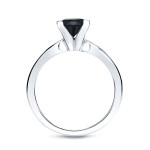 Gold 3/4ct Princess Cut Black Diamond Solitaire Engagement Ring - Handcrafted By Name My Rings™