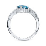 Gold 3/4ct TDW 2-Stone Blue Diamond Engagement Ring - Handcrafted By Name My Rings™