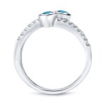 Gold 3/4ct TDW 2-Stone Round Cut Blue Diamond Engagement Ring - Handcrafted By Name My Rings™