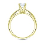 Gold 3/4ct TDW Asscher-Cut Diamond Solitaire Engagement Ring - Handcrafted By Name My Rings™