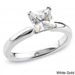Gold 3/4ct TDW Certified Princess-cut Diamond Solitaire Engagement Ring - Handcrafted By Name My Rings™