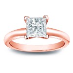 Gold 3/4ct TDW Princess-cut Diamond V-End Solitaire Engagement Ring - Handcrafted By Name My Rings™