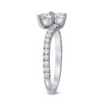 Gold 3/4ct TDW Round Cut Diamond 3-Prong, 2-Stone Engagement Ring - Handcrafted By Name My Rings™