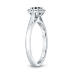 Gold 3/4ct TDW Round-cut Black Diamond Halo Engagement Ring - Handcrafted By Name My Rings™
