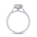 Gold 3/4ct TDW Round-cut Diamond Halo Engagement Ring - Handcrafted By Name My Rings™