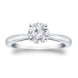 Gold 3/4ct TDW Round-cut Diamond Solitaire Engagement Ring - Handcrafted By Name My Rings™