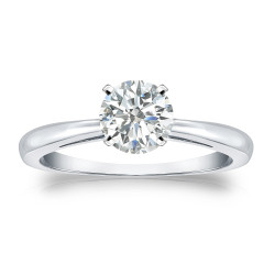 Gold 3/4ct TDW Round-cut Diamond Solitaire Engagement Ring - Handcrafted By Name My Rings™