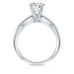 Gold 3/4ct TDW Round-cut Diamond Solitaire Engagement Ring - Handcrafted By Name My Rings™