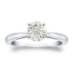 Gold 3/4ct TDW Round-cut Diamond Solitaire Engagement Ring - Handcrafted By Name My Rings™