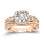 Gold 3/5ct TDW Round Diamond Engagement Ring - Handcrafted By Name My Rings™