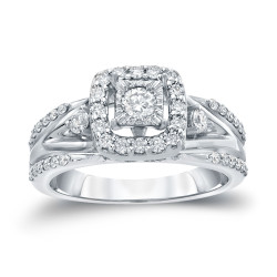 Gold 3/5ct TDW Round Diamond Engagement Ring - Handcrafted By Name My Rings™