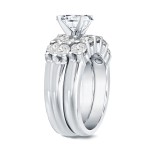 Gold 4 1/2ct TDW Certified Round-Cut Diamond 3-Piece Bridal Ring Set - Handcrafted By Name My Rings™