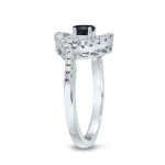 Gold 4/5ct TDW Black Round Diamond Swirl Engagement Ring - Handcrafted By Name My Rings™