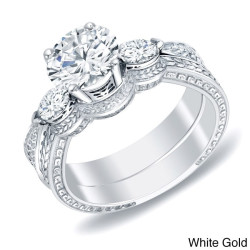 Gold 4/5ct TDW Certified Diamond Bridal Ring Set - Handcrafted By Name My Rings™