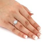 Gold Certified 1 1/2ct TDW Cushion-cut Diamond Halo Engagement Ring - Handcrafted By Name My Rings™