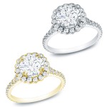 Gold Certified 1 1/2ct TDW Diamond Halo Engagement Ring - Handcrafted By Name My Rings™