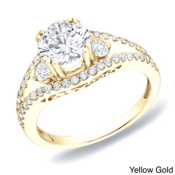 Gold Certified 1 1/4ct TDW Diamond Engagement Ring - Handcrafted By Name My Rings™