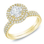 Gold Certified 1 3/4ct TDW Diamond Halo Engagement Ring - Handcrafted By Name My Rings™