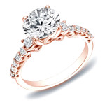 Rose Gold  1 2/5ct TDW Certified Diamond Vintage Inspired Engagement Ring - Handcrafted By Name My Rings™