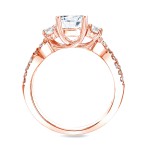 Rose Gold 1 1/2 ct TDW Certified Diamond 3-stone Ring - Handcrafted By Name My Rings™