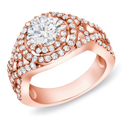 Rose Gold 1 1/2 ct TDW Round Diamond Ring - Handcrafted By Name My Rings™