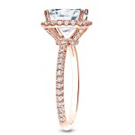 Rose Gold 1 1/2ct TDW Certified Cushion-Cut Diamond Halo Engagement Ring - Handcrafted By Name My Rings™