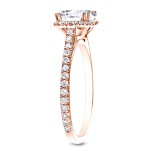 Rose Gold 1 1/2ct TDW Certified Cushion Diamond Halo Engagement Ring - Handcrafted By Name My Rings™