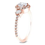 Rose Gold 1 1/4ct TDW 3-stone Diamond Engagement Ring - Handcrafted By Name My Rings™