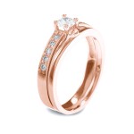 Rose Gold 1/2 ct TDW Round Diamond Bridal Set - Handcrafted By Name My Rings™