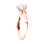Rose Gold 1/2ct TDW Certified Round Diamond Solitaire Ring - Handcrafted By Name My Rings™