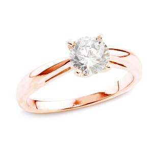 Rose Gold 1/2ct TDW Certified Round Diamond Solitaire Ring - Handcrafted By Name My Rings™