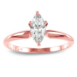 Rose Gold 1/2ct TDW Diamond Marquise Engagement Ring - Handcrafted By Name My Rings™