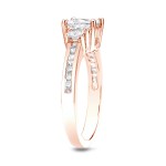 Rose Gold 1.50ct TDW Certified Princess Diamond Engagement Ring - Handcrafted By Name My Rings™