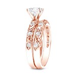 Rose Gold 1ct TDW Certified Diamond Bridal Ring Set - Handcrafted By Name My Rings™