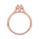 Rose Gold 1ct TDW Certified Radiant Diamond Halo Bridal Ring Set - Handcrafted By Name My Rings™