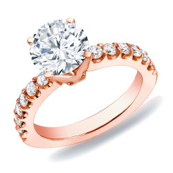 Rose Gold 1ct TDW Diamond Solitaire Engagement Ring - Handcrafted By Name My Rings™
