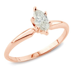 Rose Gold 1ct TDW Marquise Diamond Engagement Ring - Handcrafted By Name My Rings™