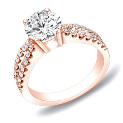 Rose Gold 1ct TDW Round Diamond Engagement Ring - Handcrafted By Name My Rings™