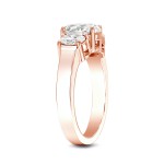 Rose Gold 2 1/3ct TDW Certified Three Stone Diamond Ring - Handcrafted By Name My Rings™