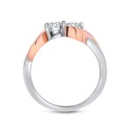 Two-Tone Gold 1/3ct TDW 2-Stone Round Diamond Engagement Ring - Handcrafted By Name My Rings™