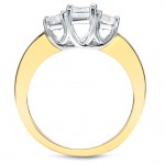 Two-Tone Gold 1ct TDW Princess Cut Diamond 3-Stone Ring - Handcrafted By Name My Rings™