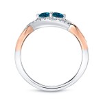 Two-Tone Gold 3/4ct TDW 2-Stone Round Cut Blue Diamond Engagement Ring - Handcrafted By Name My Rings™