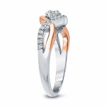 Two-Tone Gold 3/4ct TDW 2-Stone Round Diamond Engagement Ring - Handcrafted By Name My Rings™